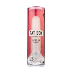 Fat Boy - mânecă penis cu striații micro - 19cm - alb