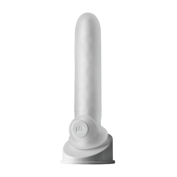 Fat Boy - mânecă penis cu striații micro - 19cm - alb