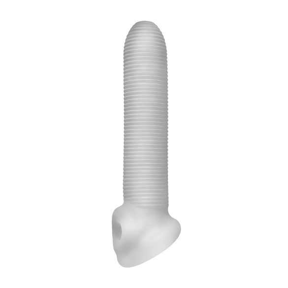 Fat Boy - mânecă penis cu striații micro - 19cm - alb