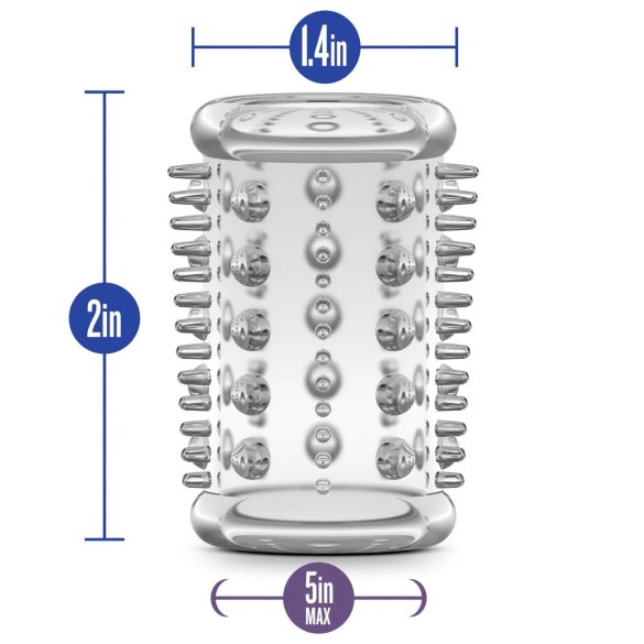 Stay Hard - inel penis cu textură stimulatoare - transparent