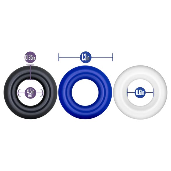 Stay Hard - set inele pentru penis - 3 bucăți - colorate