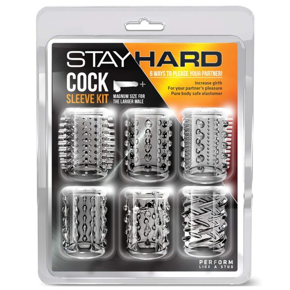 Stay Hard - Set Inele pentru Penis - Transparent (6 bucăți)