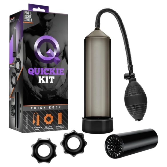 Kit Quickie - set pompă pentru penis - gros (4 piese)