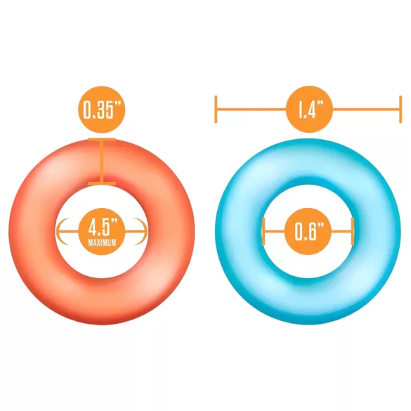 King of the Ring - set inele pentru penis - silicon colorat (6 bucăți)