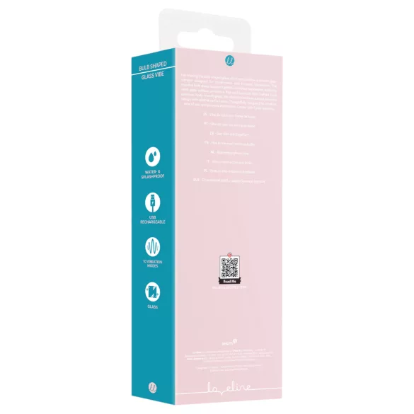 Loveline - vibrator de sticlă cu cap sferic (roz)
