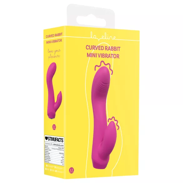 Loveline - mini vibrator curbat cu iepuraș (roz)