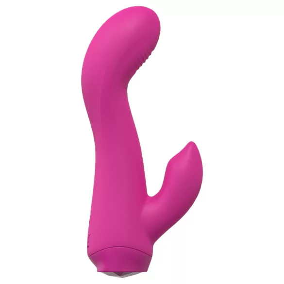 Loveline - mini vibrator curbat cu iepuraș (roz)