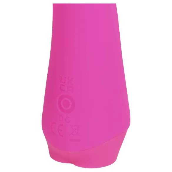 Loveline - mini vibrator curbat cu iepuraș (roz)