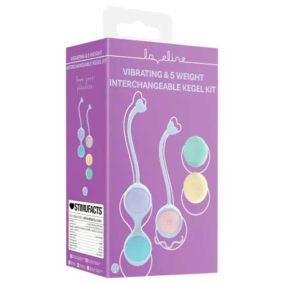 Loveline - set bile geisha vibratoare - reglabil - albastru