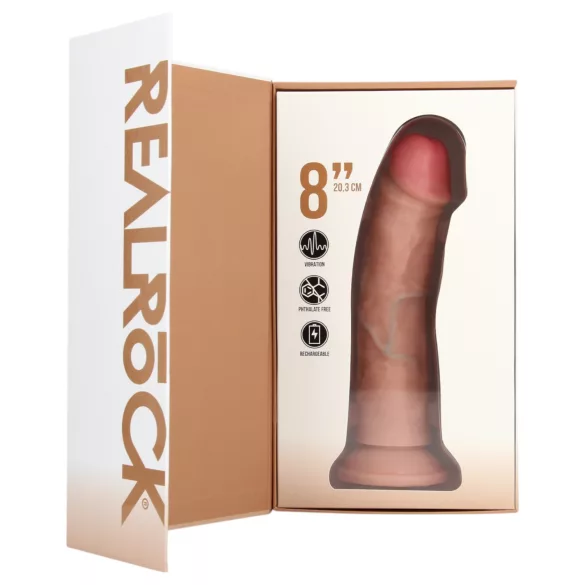RealRock - vibrator realist cu ventuză (natural, 20,5 cm)