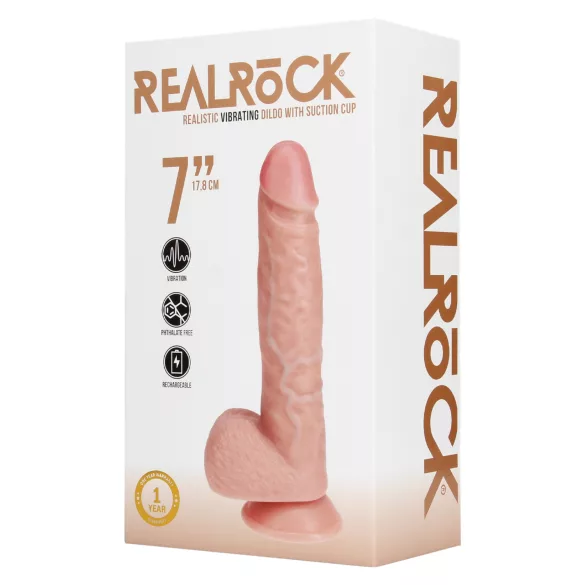 RealRock - vibrator cu ventuză - realist - culoare naturală 18cm