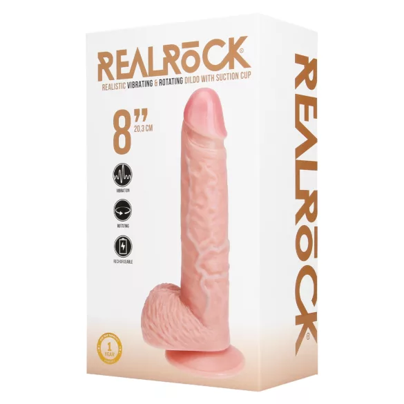 RealRock - vibrator rotativ (natural, 20,5 cm)