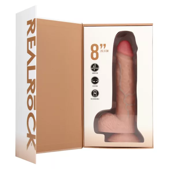 RealRock - vibrator rotativ (natural, 20,5 cm)