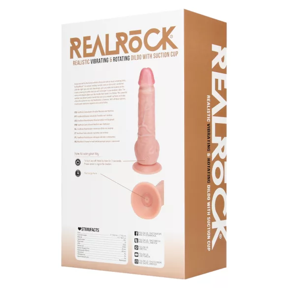 RealRock - vibrator rotativ (natural, 20,5 cm)