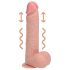 RealRock - vibrator cu ventuză și funcție de împingere - culoare naturală 20,5cm