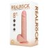 RealRock - vibrator cu ventuză și funcție de împingere - culoare naturală 20,5cm