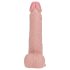 RealRock - vibrator cu ventuză și funcție de împingere - culoare naturală 20,5cm