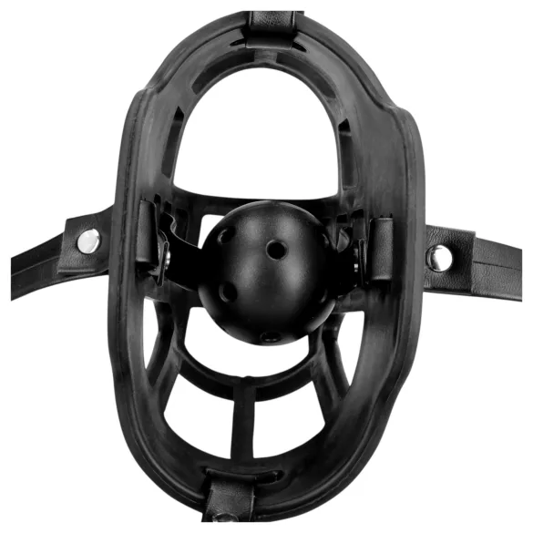 Ouch! - mască pentru gură cu dopuri bucale integrate - negru