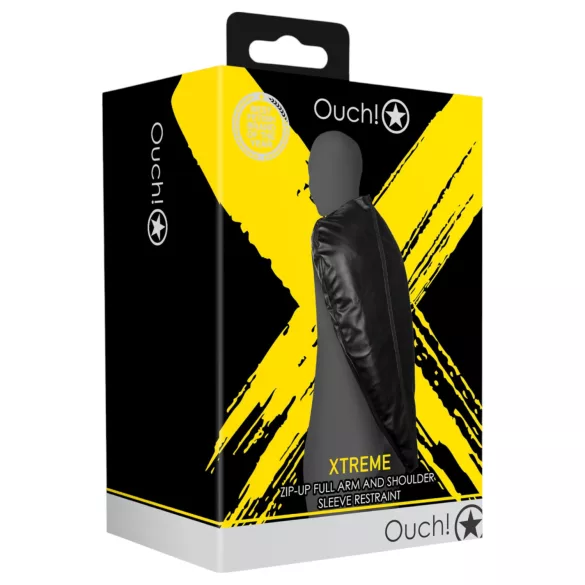 Ouch! - cătușe pentru brațe la spate - piele sintetică - negru
