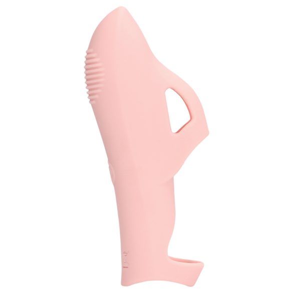 Loveline - vibrator pentru deget cu textură - silicon roz