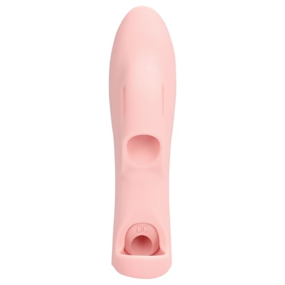 Loveline - vibrator pentru deget cu textură - silicon roz