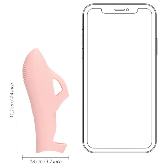 Loveline - vibrator pentru deget cu textură - silicon roz