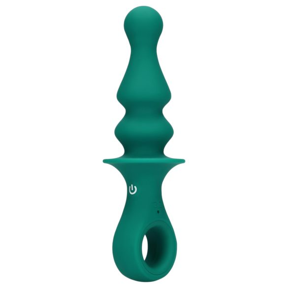 Loveline - vibrator anal cu bile, reîncărcabil - verde
