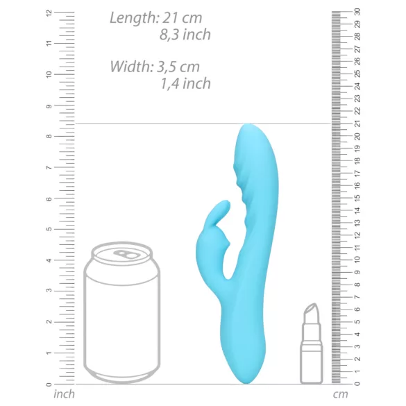 Loveline - vibrator rabbit pentru clitoris, rezistent la apă - albastru