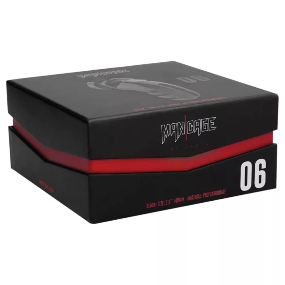 ManCage Model 06 - cușcă peniană pentru bărbați (negru) - 14 cm