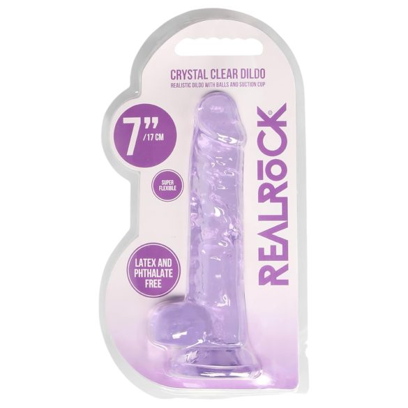 REALROCK - dildo realist transparent - mov (17cm)
