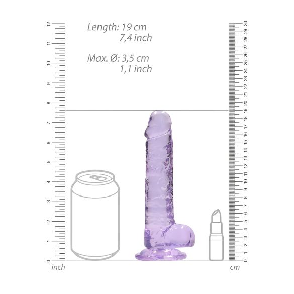 RealRock - dildo realist transparent - liliac 17cm