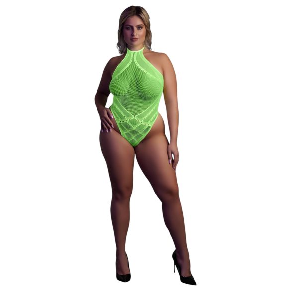 Ouch! - body sexy cu bretele fosforescent - neon verde