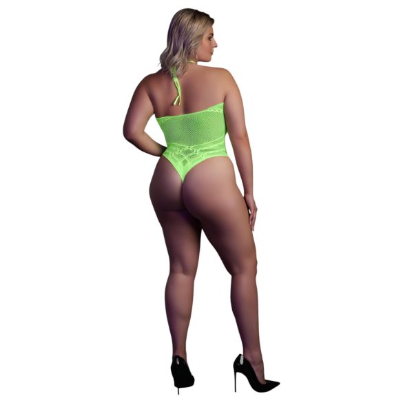 Ouch! - body sexy cu bretele fosforescent - neon verde