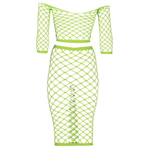 Ouch! - set fustă și top fosforescent - neon verde