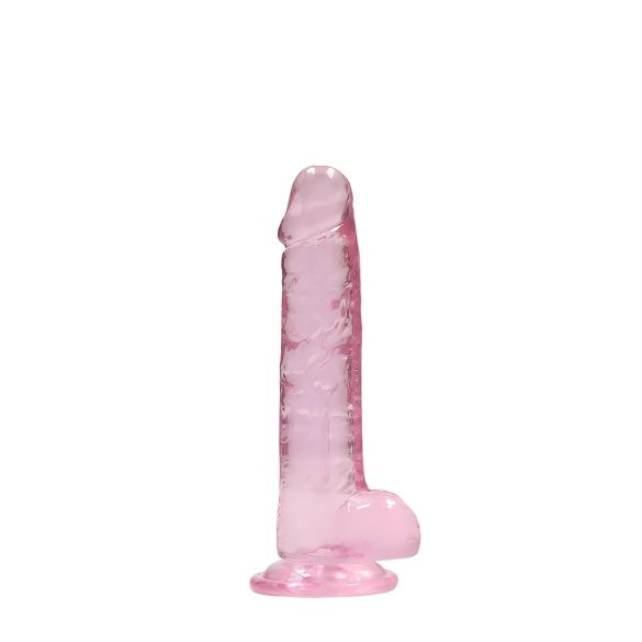 RealRock - dildo realist transparent - roz - 17cm
