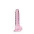 REALROCK - dildo realistic transparent - roz (17cm)