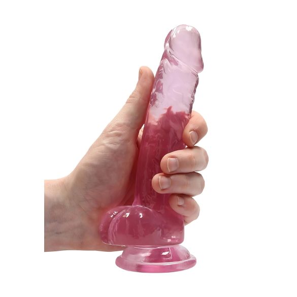 RealRock - dildo realist transparent - roz - 17cm