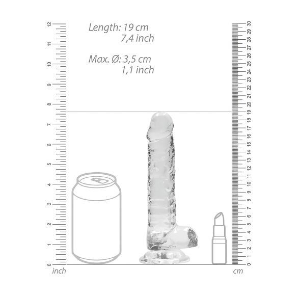 RealRock - dildo realist transparent - 17 cm