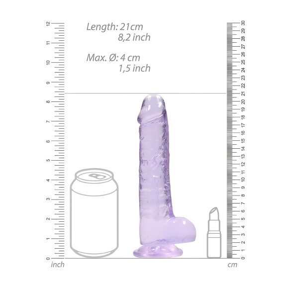 RealRock - dildo realist transparent - mov 19cm