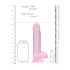 REALROCK - dildo realist transparent - roz (19cm)