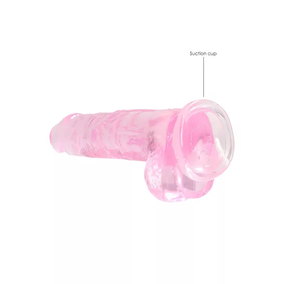 RealRock - dildo realist transparent - roz - 19cm