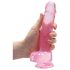 REALROCK - dildo realist transparent - roz (19cm)