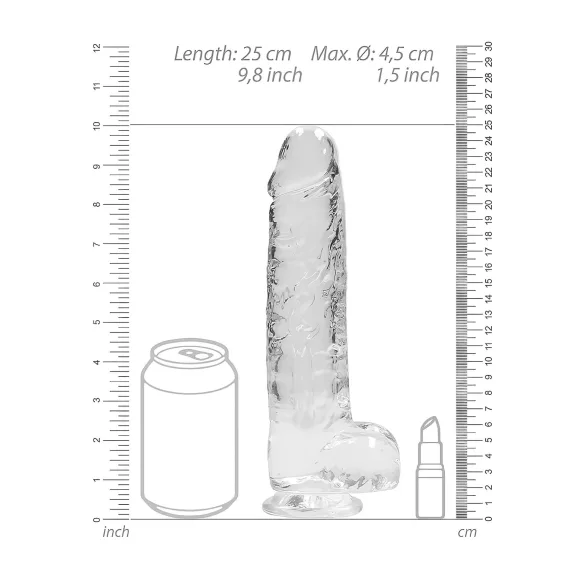 RealRock - dildo realist transparent - 22 cm