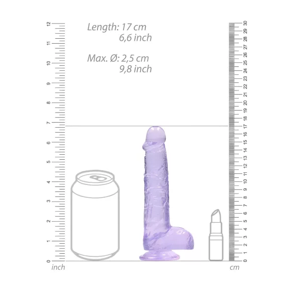 RealRock - dildo realist transparent - lila - 15 cm