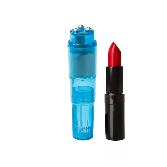 Easytoys - mini vibrator cu set accesorii - albastru (5 piese)