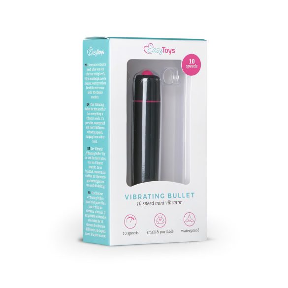Easytoys - mini vibrator bullet rezistent la apă - negru