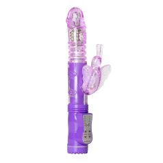 Easytoys Butterfly - vibrator rotativ și pulsatoriu (mov)