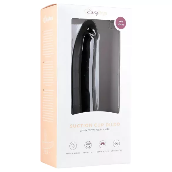 Easytoys - dildo cu ventuză - silicon 100% - 21 cm - negru