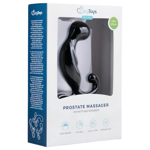EasyToys - vibrator prostată - stimulare punctuală - silicon negru