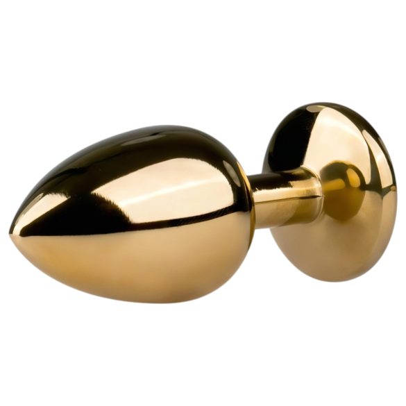 Easytoys - plug anal metalic cu piatră mov - auriu 2,5cm